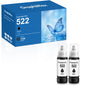 522 Ink  Bottles Compatible for Epson 522 Black Ink Refil Bottles for EcoTank Printers ET2800 ET2400 ET2720 ET2803 ET2840 ET4700 ET4800 ET4810 printer, 2 Black