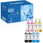 522 Ink  Bottles Compatible for Epson 522 Ink Refil Bottles for EcoTank Printers ET2800 ET2400 ET2720 ET2803 ET2840 ET4700 ET4800 ET4810 printer, 8-Pack