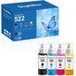 522 Ink  Bottles Compatible for Epson 522 Ink Refil Bottles for EcoTank Printers ET2800 ET2400 ET2720 ET2803 ET2840 ET4700 ET4800 ET4810 printer, 4-Pack