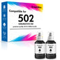 Compatible Ink Bottle Replacement for 502 T502 Ink Refill for ET-2760 ET-2750 ET-3760 ET-4760 ET-3750 ET-4750 ET-3710 ET-15000 Printer (2 Black)