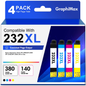 232XL Ink Cartridge Replacement for Epson Expression Home XP-4200 XP-4205 WorkForce WF-2930 WF-2950 Printer (4 Pack, Black, Cyan, Magenta, Yellow)
