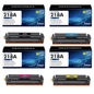 218A 218 Toner Cartridges With-Chip Compatible for HP 218A W2180A 218X W2180X 218 3301fdw Laserjet 3301fdw 3301cdw 3201dw 3301sdw 3301 3201 Series Printer Black Cyan Yellow Magenta, Pack-4