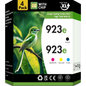 Compatible for HP 923 923e Ink Cartridge WITH Chip 923 923e 923XL OfficeJet Pro 8130 8135e 8138e 8139e 8120 8122e OfficeJet 8124e 8125e 8132e 8134e Printer Black Cyan Magenta Yellow (4-Pack)