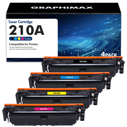 210A Toner Cartridges 4 Pack 210A Laserjet Toner Cartridges 210X Work with Color Laser Pro MFP 4301fdw 4301fdn Pro 4201dw 4201dn, 210 Toner Cartridges