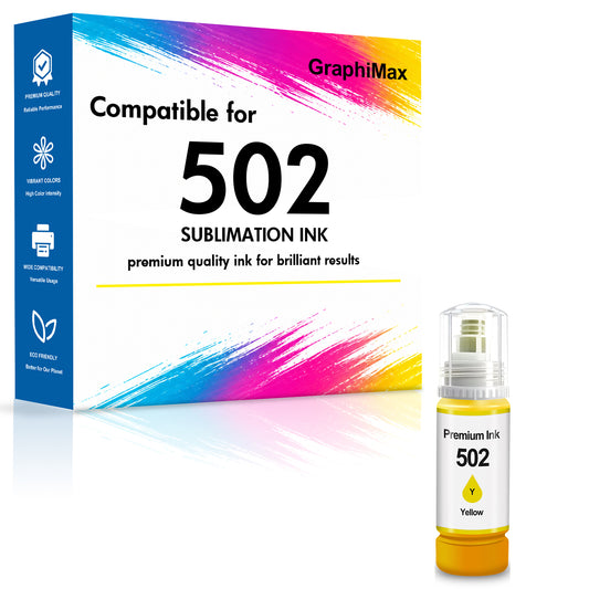 Compatible Ink Bottle Replacement for 502 T502 Ink Refill for ET-2760 ET-2750 ET-3760 ET-4760 ET-3750 ET-4750 ET-3710 ET-15000 Printer (Yellow)