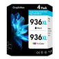 936e 936XL Ink Cartridges Compatible for HP 936 936e 936 XL 4 Pack OfficeJet Pro 9125e 9120e 9730e 9130 9135e 9122e 9128e 9110b 9120b 9130b 9130e Printer (Black, Cyan, Magenta, Yellow)