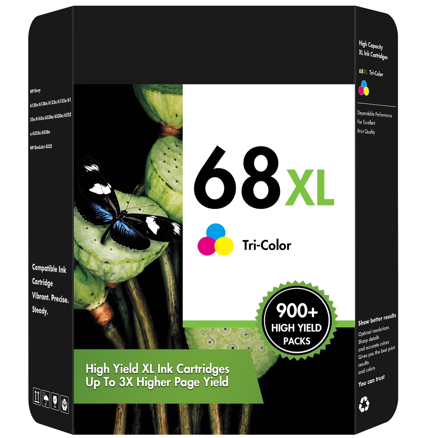 68 Color Ink Cartridge for HP Ink 68 Tri-Color Compatible with Envy 6152e 6155e 6552e 6555e 6558e Printer