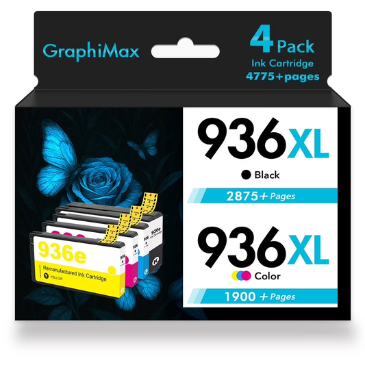 936e XL 936 9125e Ink Cartridges Compatible for HP 936e 936XL 936 Combo Pack OfficeJet Pro 9130e 9135e 9120e 9730e 9130 9122e 9128e 9110b 9120b 9130b Printer (4 Pack,B/C/M/Y)