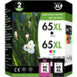 65XL Ink Cartridge Combo Pack Compatible for HP 65 Ink 65XL for DeskJet 3755 3772 Envy 5055 5052 Printer Ink 65