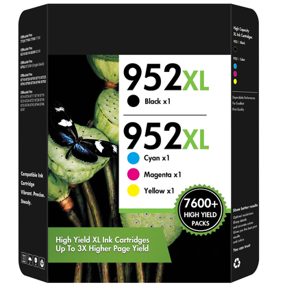 952XL Ink Cartridges Compatible for HP 952XL Ink Cartridges Combo Officejet 8710 8720 7740 8745 8715 8210 8730 8740 8703 7720 Printer 952 Ink Pack of 4