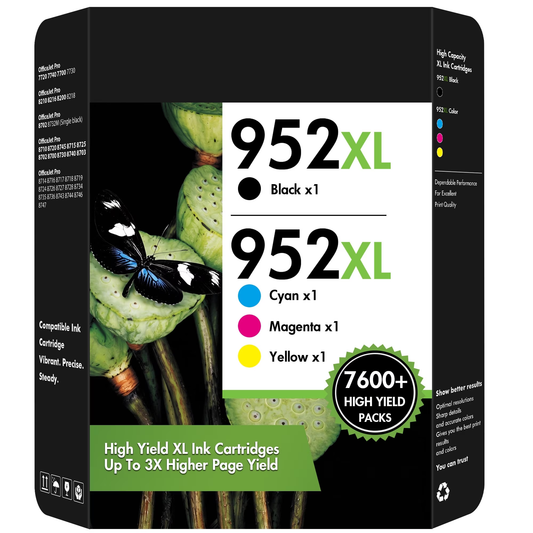 952XL Ink Cartridges Compatible for HP 952XL Ink Cartridges Combo Officejet 8710 8720 7740 8745 8715 8210 8730 8740 8703 7720 Printer 952 Ink Pack of 4