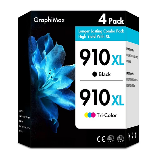 910 910XL Ink Cartridges Compatible for HP 910XL 910 4 Pack for OfficeJet Pro 8020 8025 8028 8035 8010 8022 8015 8018 Printer (Black, Cyan, Magenta, Yellow)