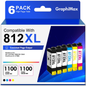 812XL Ink Cartridges for Epson 812 black Ink Cartridges Compatible for Epson Workforce Pro WF-7820 WF-7840 EC-C7000 Printer (3 Black 1 Cyan 1 Magenta 1 Yellow)