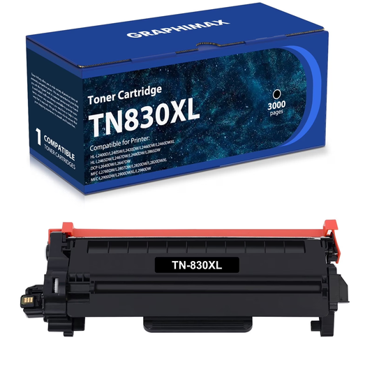 TN830XL Toner Cartridge Compatible for Brother TN830XL TN-830 TN830 Black Toner Cartridge for HL-L2460DW HL-L2405W HL-L2400D HL-L2465DW HL-L2480DW DCP-L2640DW MFC-L2820DW Printer (1-Pack)