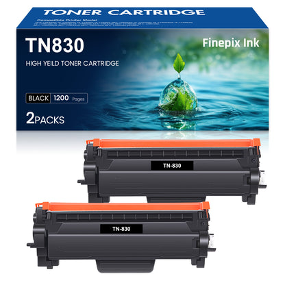 TN830 Toner Cartridges TN 830XL 2 Pack Compatible for Brother HL-L2460DW HL-L2465DW DCP-L2640DW TN-830 TN830XL with Chip use for MFC-L2820DW Laser Printers (Black,high Yield)