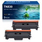 TN830 Toner Cartridges TN 830XL 2 Pack Compatible for Brother HL-L2460DW HL-L2465DW DCP-L2640DW TN-830 TN830XL with Chip use for MFC-L2820DW Laser Printers (Black,high Yield)