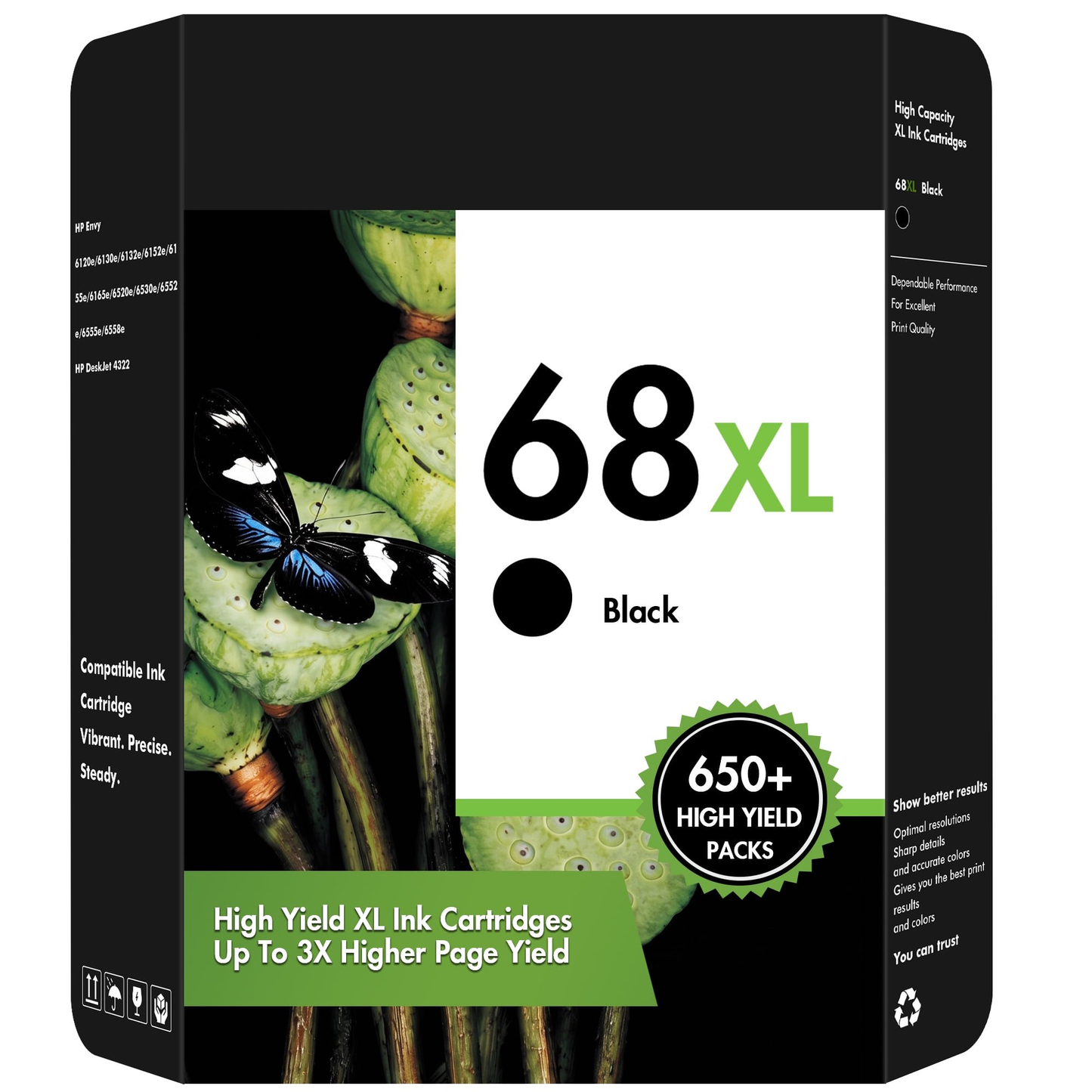 68XL Ink Cartridges Compatible for HP Ink 68 68e 68XL for 6152e 6155e 6552e 6555e 6558e Printer