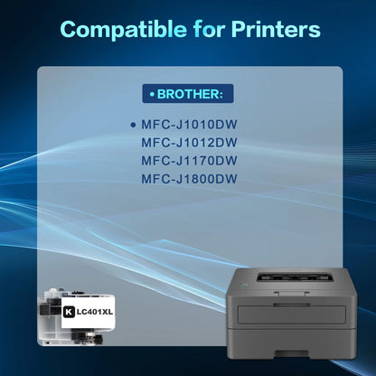 LC401 LC401XL MFC-J1010DW Ink Cartridges for Brother Printer LC 401 LC 401XL High Yields MFC-J1010DW MFC-J1170DW MFC-J1012DW MFC-J1800DW MFC J1010DW (1 Pack Black)