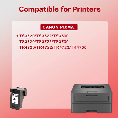 275XL Ink Cartridges for Canon Ink 275 and 276 for Pixma TS3522 TS3520 TS3500 TR4722 TR4720 TR4700 (2 Black)