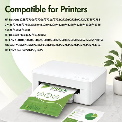 67XL Ink Cartridge Compatible for HP DeskJet 2720e 2755e 4120e Envy 6055e 6455e Printers Replacement for 67 XL (1 Black)