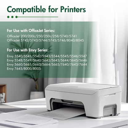 62XL Ink Cartridges Compatible for 62 Ink 62 XL Combo Pack for Envy 5660 7645 7640 5740 OfficeJet 250 (Black, Tri-color)