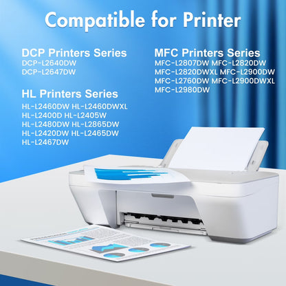 TN830 Toner Cartridges TN 830XL 2 Pack Compatible for Brother HL-L2460DW HL-L2465DW DCP-L2640DW TN-830 TN830XL with Chip use for MFC-L2820DW Laser Printers (Black,high Yield)