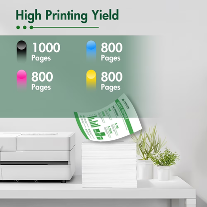 Compatible for HP 923 923e Ink Cartridge WITH Chip 923 923e 923XL OfficeJet Pro 8130 8135e 8138e 8139e 8120 8122e OfficeJet 8124e 8125e 8132e 8134e Printer Black Cyan Magenta Yellow (4-Pack)
