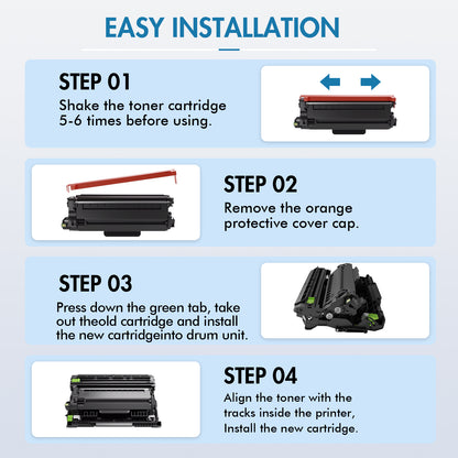 TN830 XL High Yield Toner Cartridge Black Compatible for Brother TN830XL TN830 TN 830XL HL-L2460DW HL-L2405W DCP-L2640DW MFC-L2820DW HL-L2400D L2405W L2480DW MFC-L2820DWXL Printer Ink 2-Pack