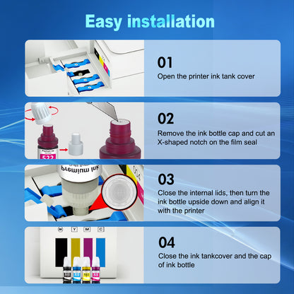 Compatible Ink Bottle Replacement for 502 T502 Ink Refill for ET-2760 ET-2750 ET-3760 ET-4760 ET-3750 ET-4750 ET-3710 ET-15000 Printer (4 Black, 2 Cyan, 2 Magenta, 2 Yellow)
