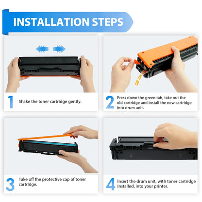 218A 218 Toner Cartridges With-Chip Compatible for HP 218A W2180A 218X W2180X 218 3301fdw Laserjet 3301fdw 3301cdw 3201dw 3301sdw 3301 3201 Series Printer Black Cyan Yellow Magenta, Pack-4