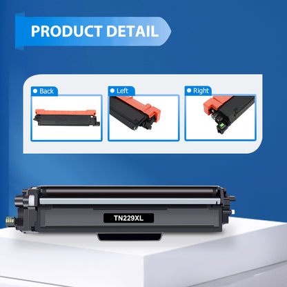 GraphiMax 5-Pack TN229XL Toner Cartridge Compatible for Brother TN-229XL TN229 TN-229 MFC-L3780CDW MFC-L3720CDW HL-L3280CDW HL-L3220CDW HL-L3300CDW Printer High Yield (2x Black, Cyan, Magenta, Yellow)