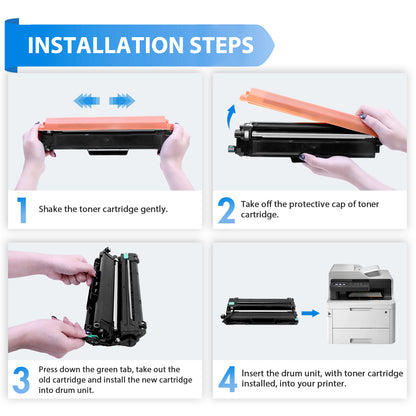 GraphiMax TN229XL Toner Cartridge High Yield Compatible for Brother TN-229XL TN229 TN-229 MFC-L3780CDW MFC-L3720CDW HL-L3280CDW HL-L3220CDW HL-L3300CDW Printer (Black, Cyan, Magenta, Yellow, 4-Pack)
